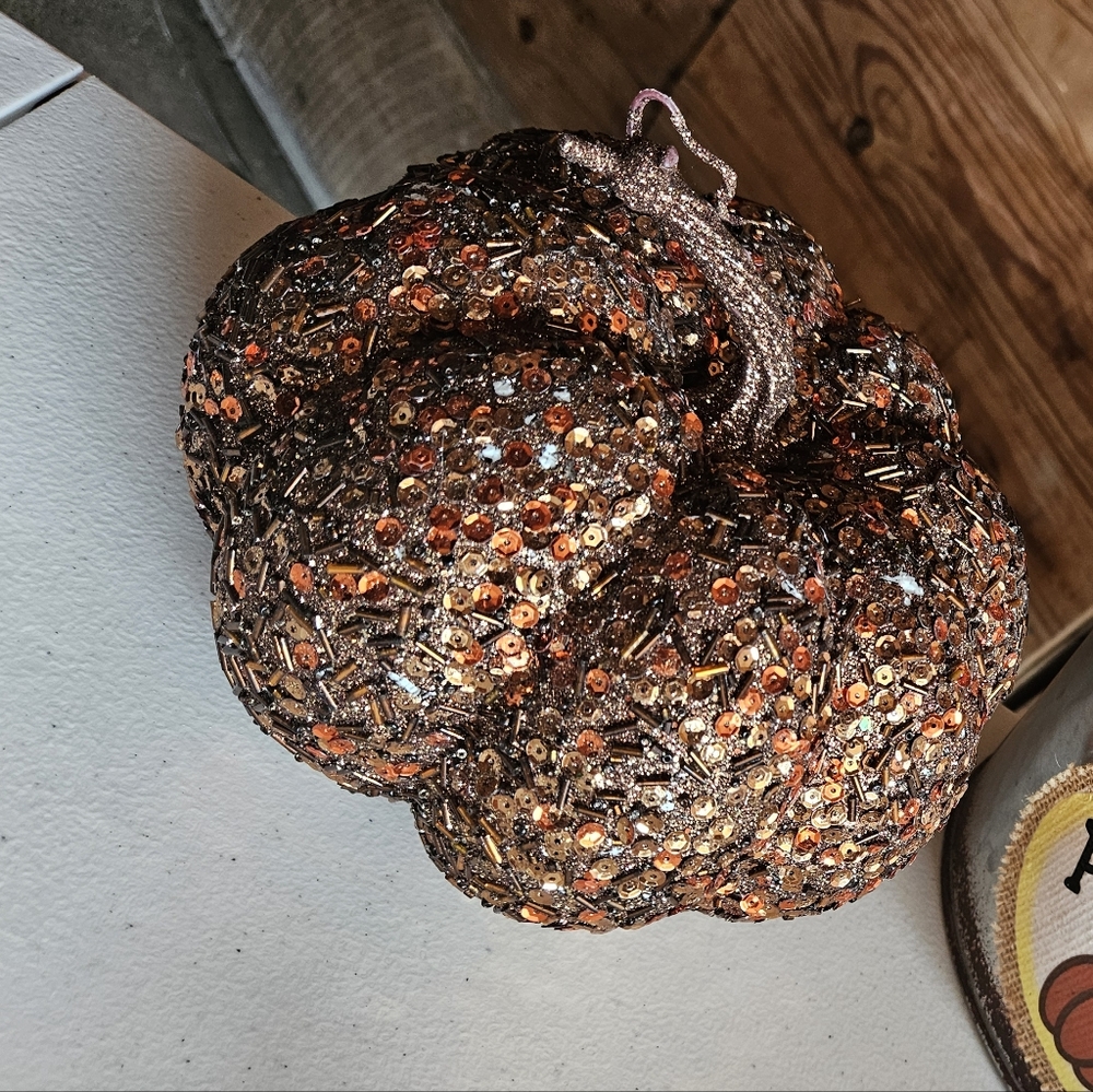 Sparkling Sequin Pumpkin Decor
